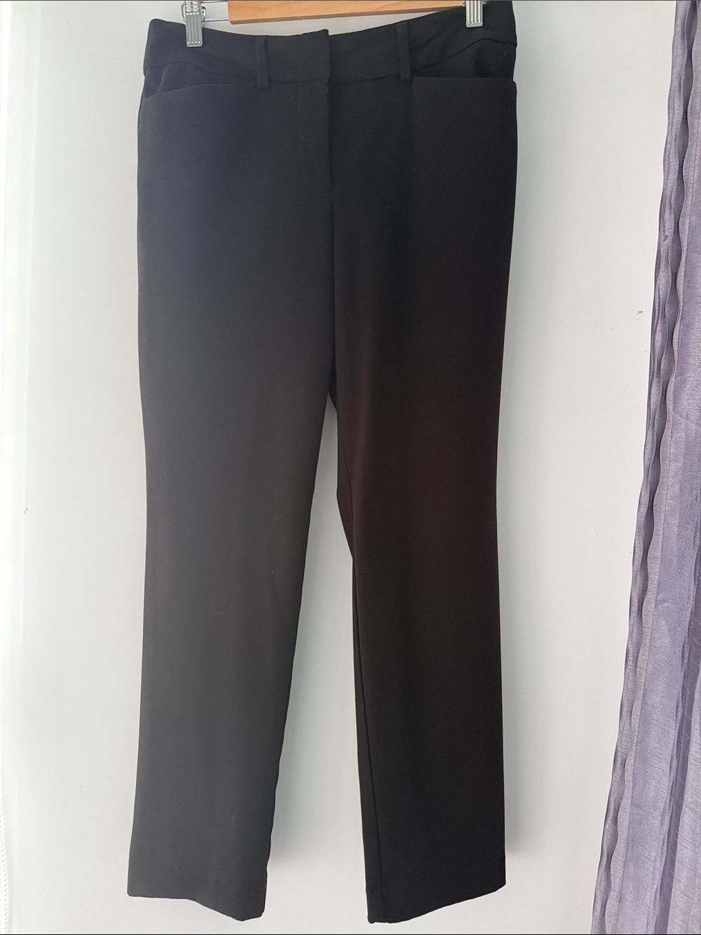 Ann Taylor Factory Women's Black Straight-Leg Dress Pants